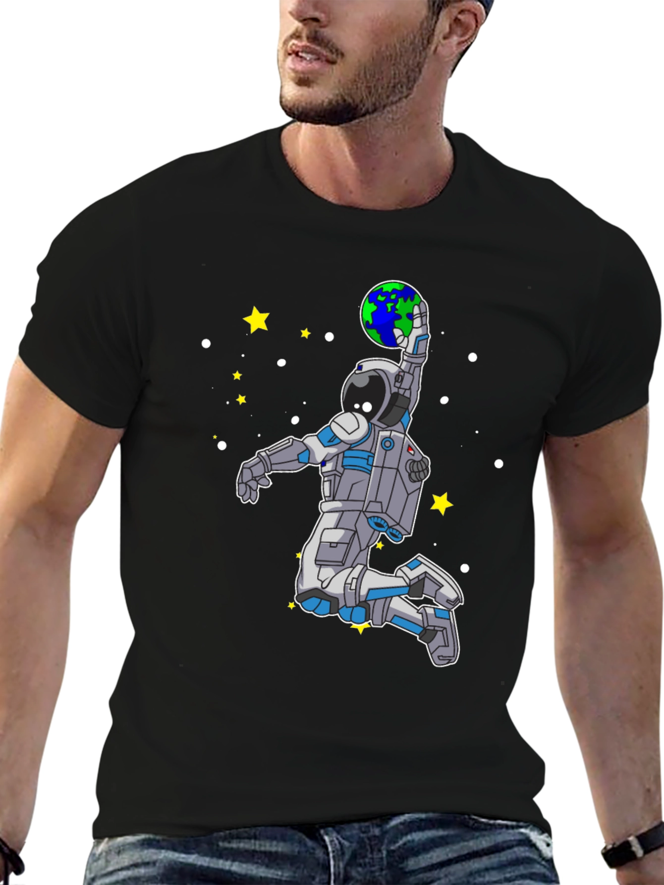 Astronaut Slam Dunking Earth T-Shirt