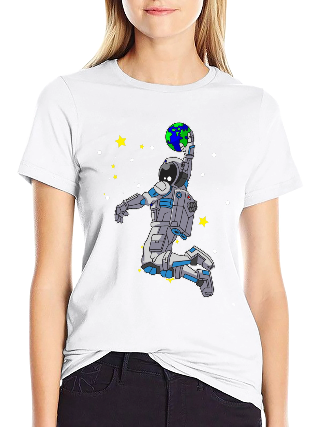 Astronaut Slam Dunking Earth T-Shirt