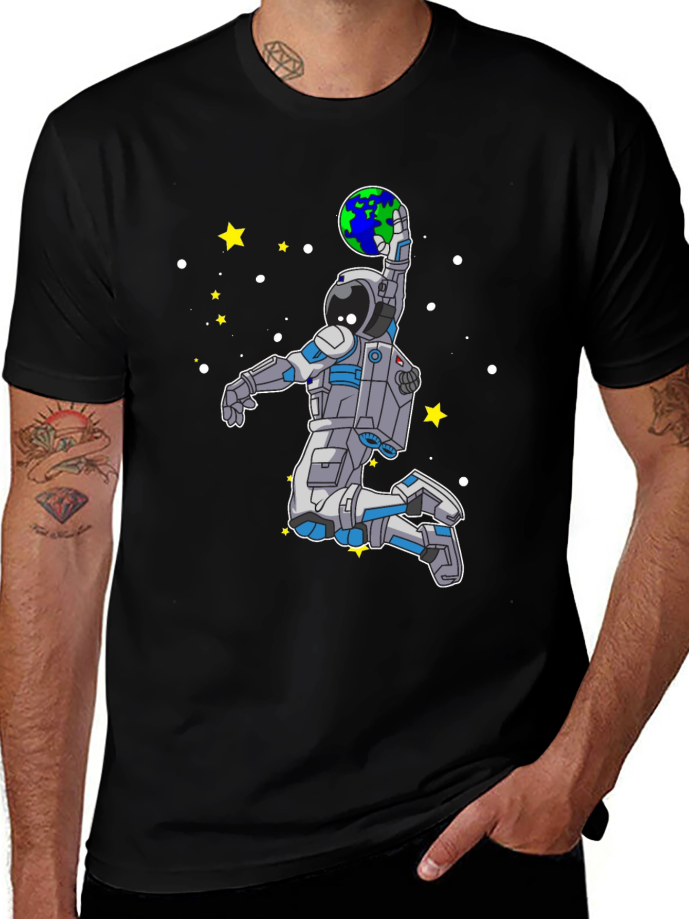 Astronaut Slam Dunking Earth T-Shirt