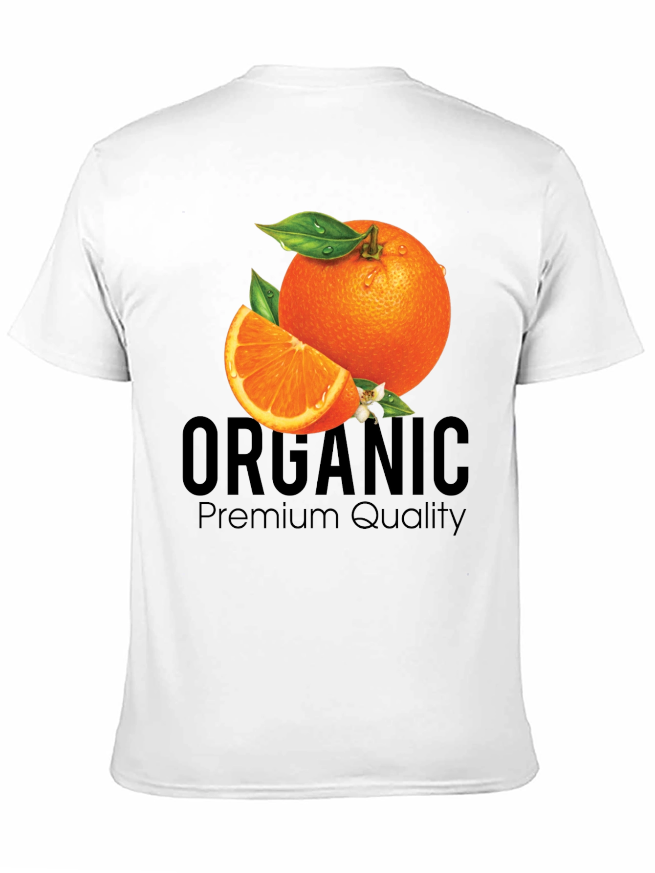 Organic Orange Premium Quality Black T-Shirt
