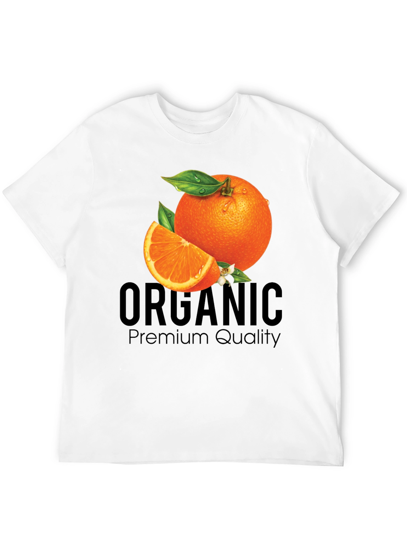 Organic Orange Premium Quality Black T-Shirt