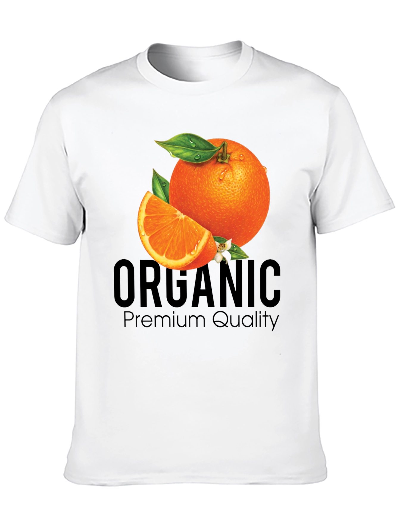 Organic Orange Premium Quality Black T-Shirt