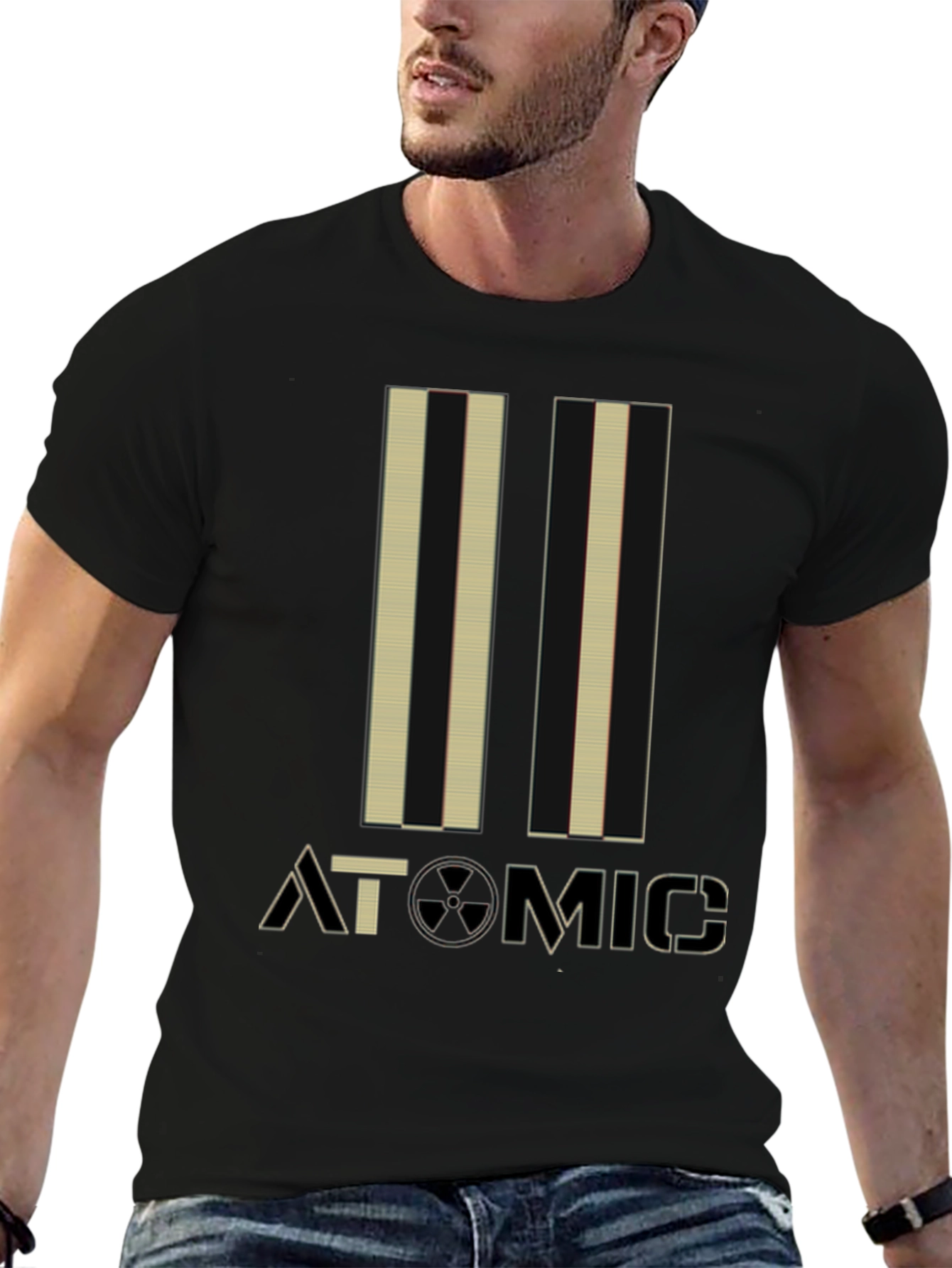 Atomic Graphic Print Black Tee