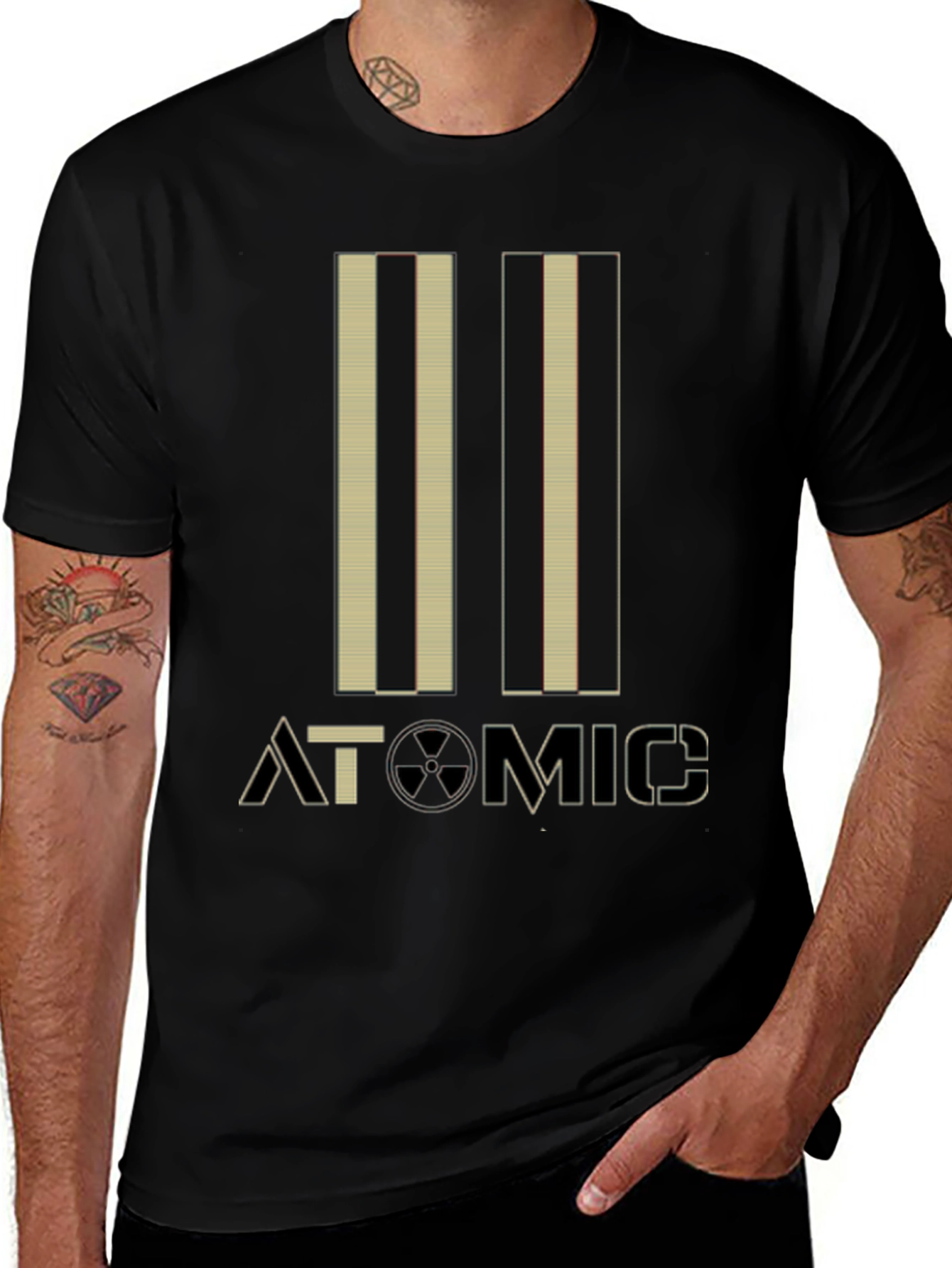 Atomic Graphic Print Black Tee