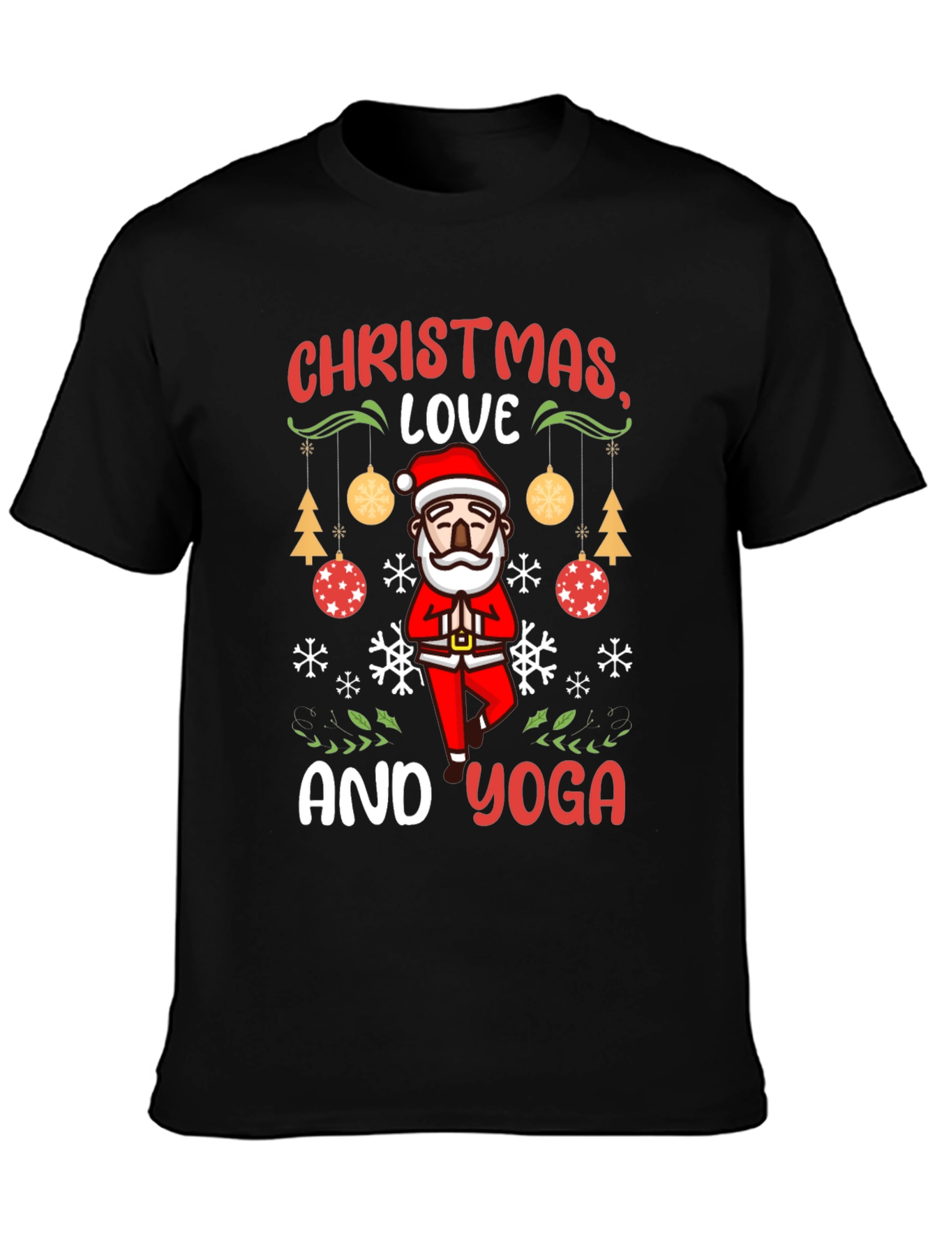 Christmas Love and Yoga T-Shirt