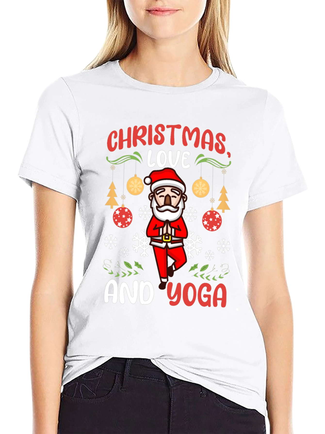 Christmas Love and Yoga T-Shirt