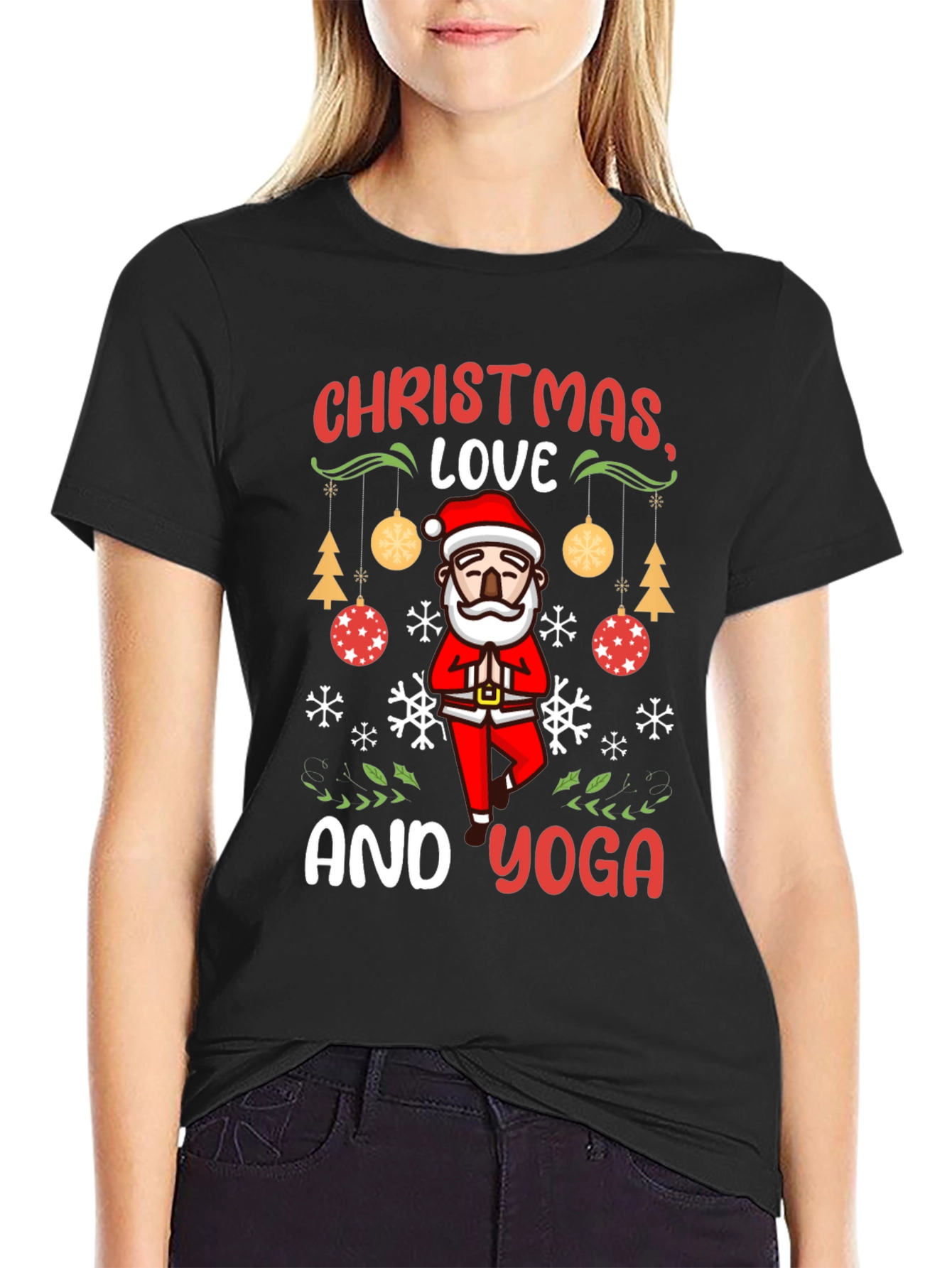 Christmas Love and Yoga T-Shirt