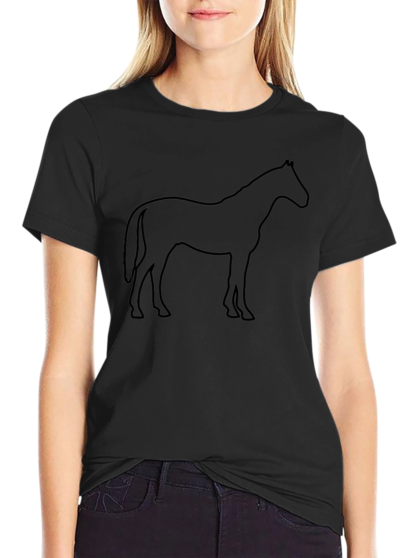 Black Horse Silhouette T-Shirt