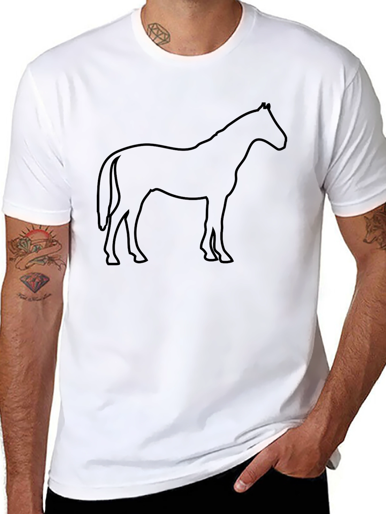 Black Horse Silhouette T-Shirt