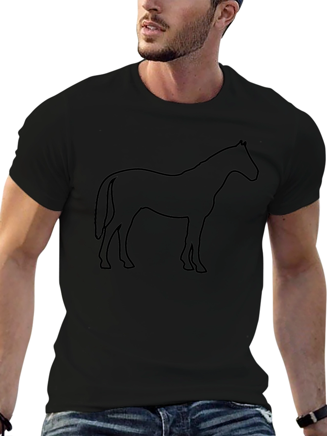 Black Horse Silhouette T-Shirt