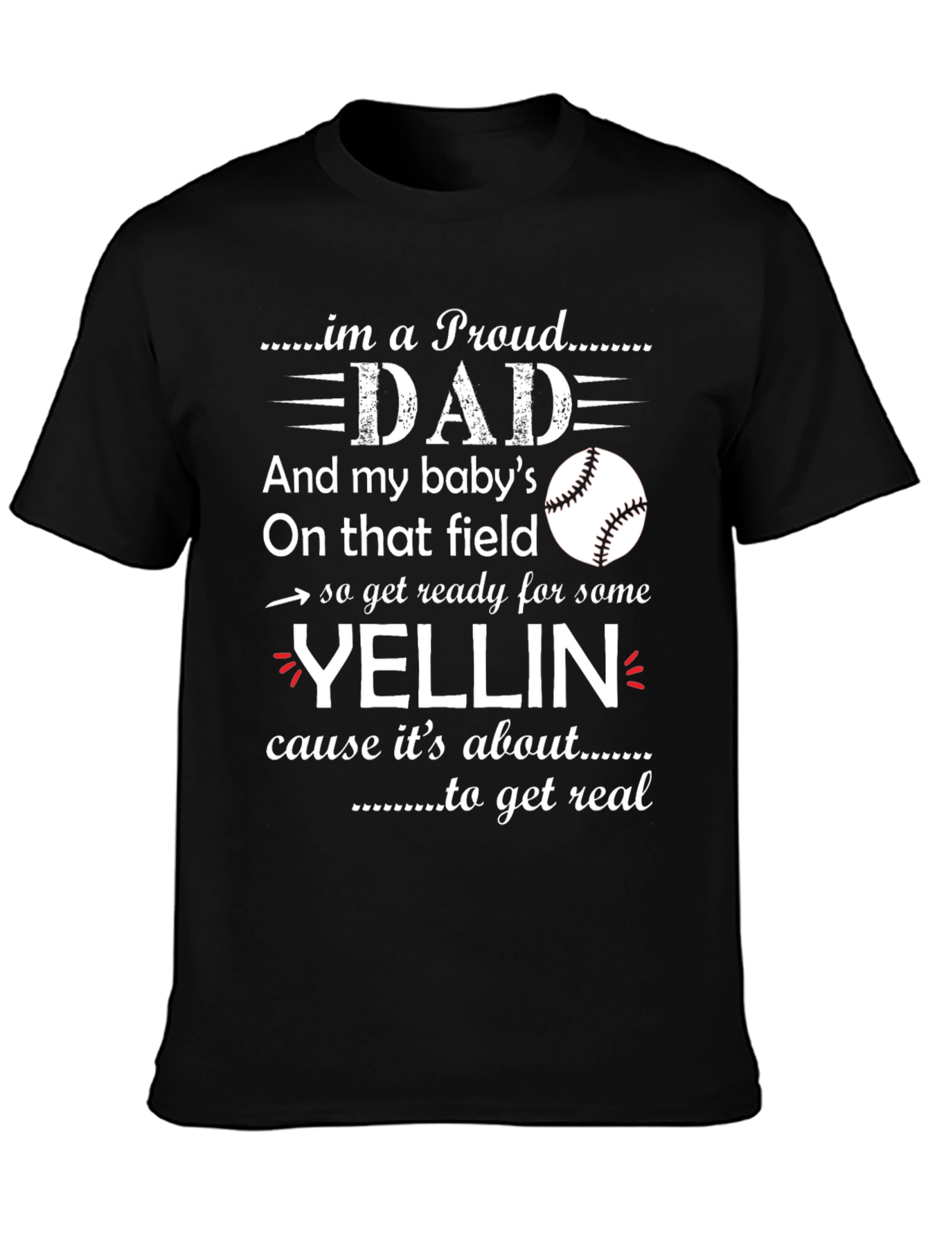 Proud Baseball Dad Graphic T-Shirt