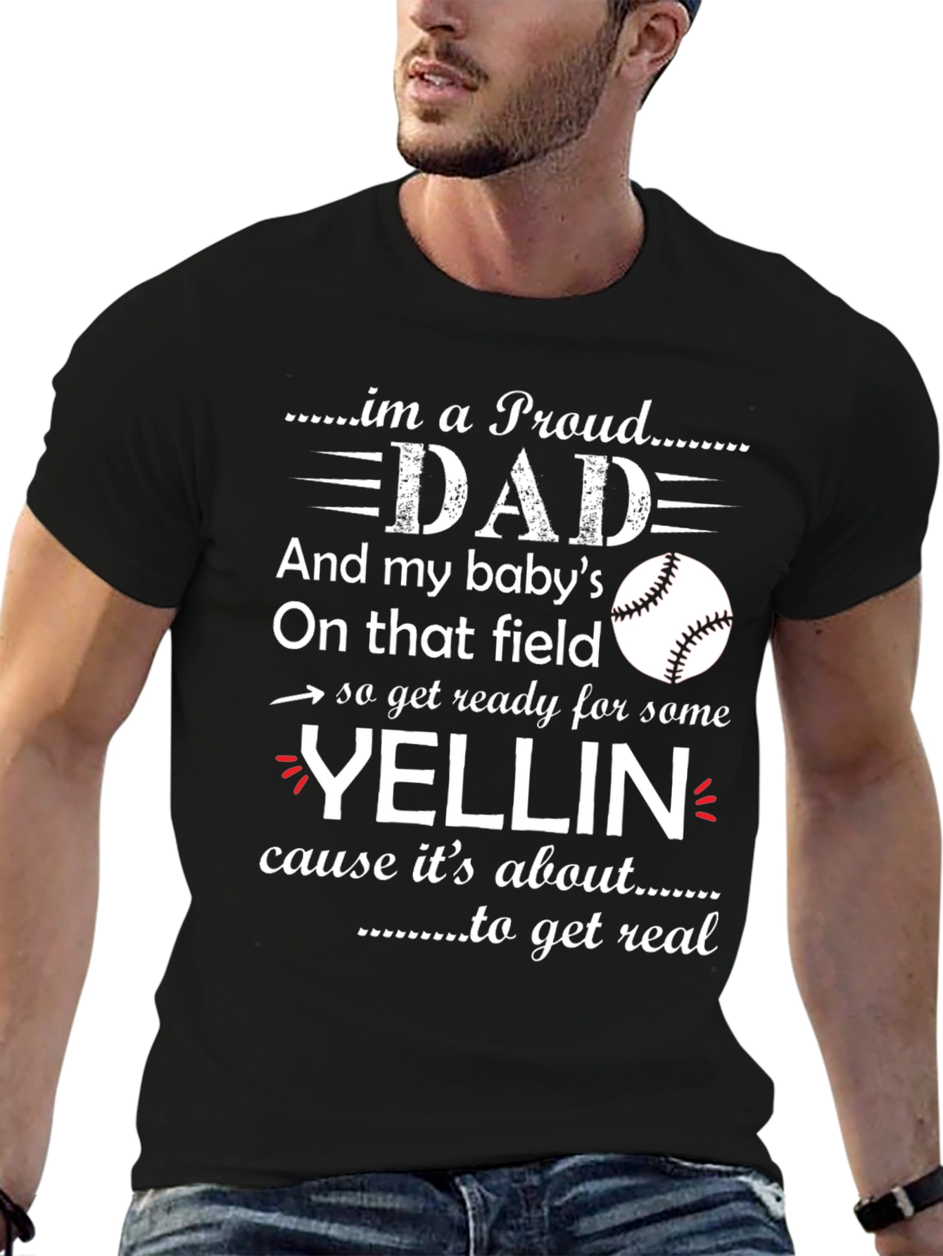 Proud Baseball Dad Graphic T-Shirt