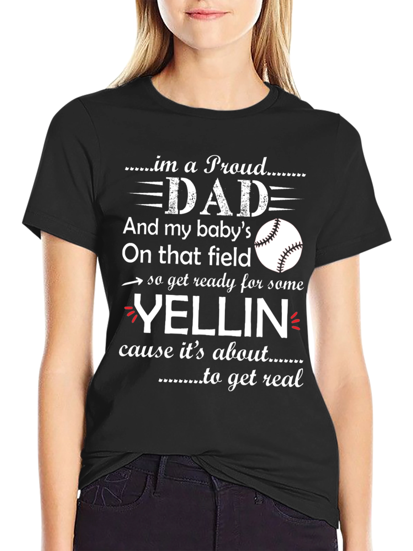 Proud Baseball Dad Graphic T-Shirt