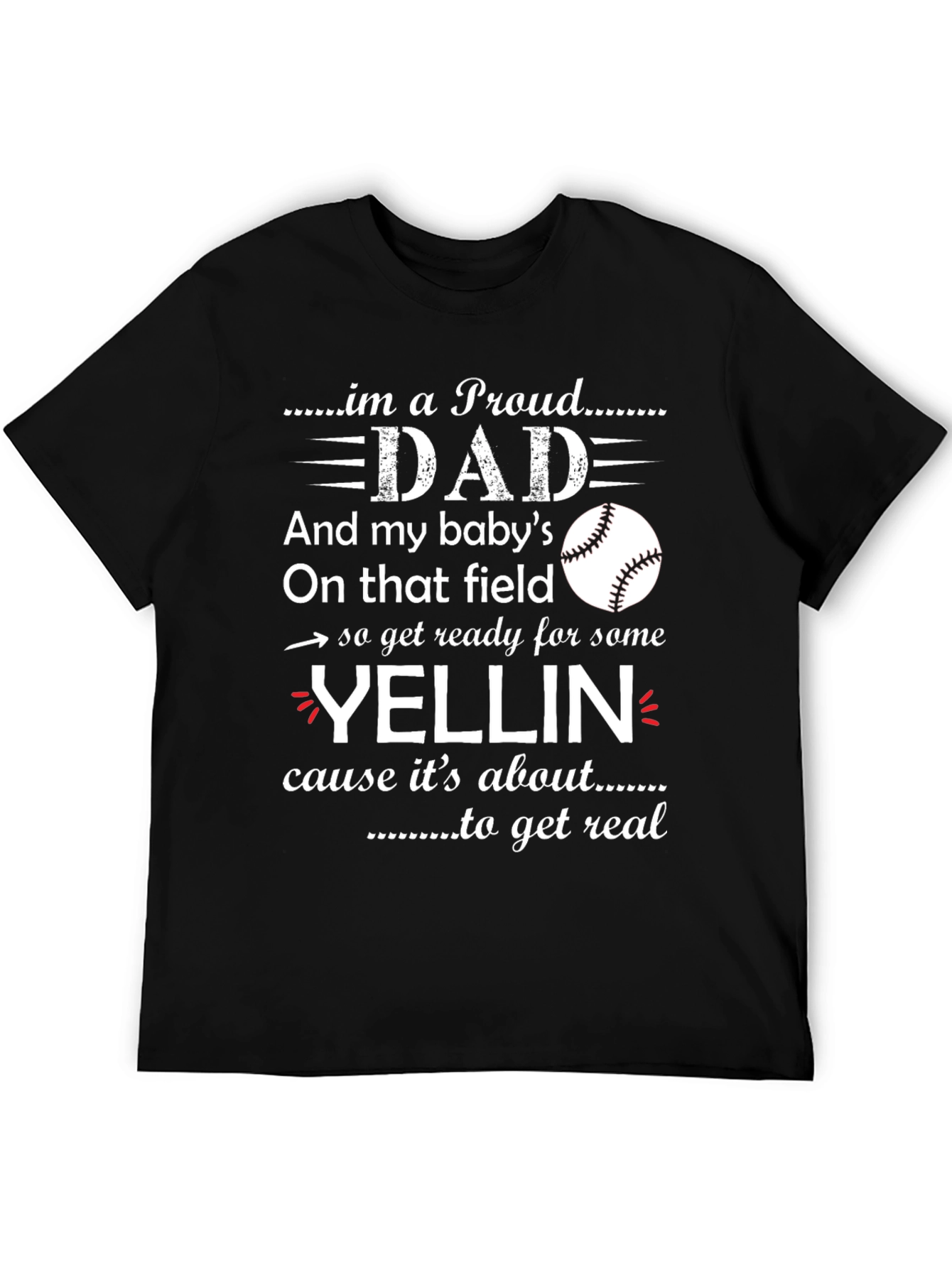 Proud Baseball Dad Graphic T-Shirt