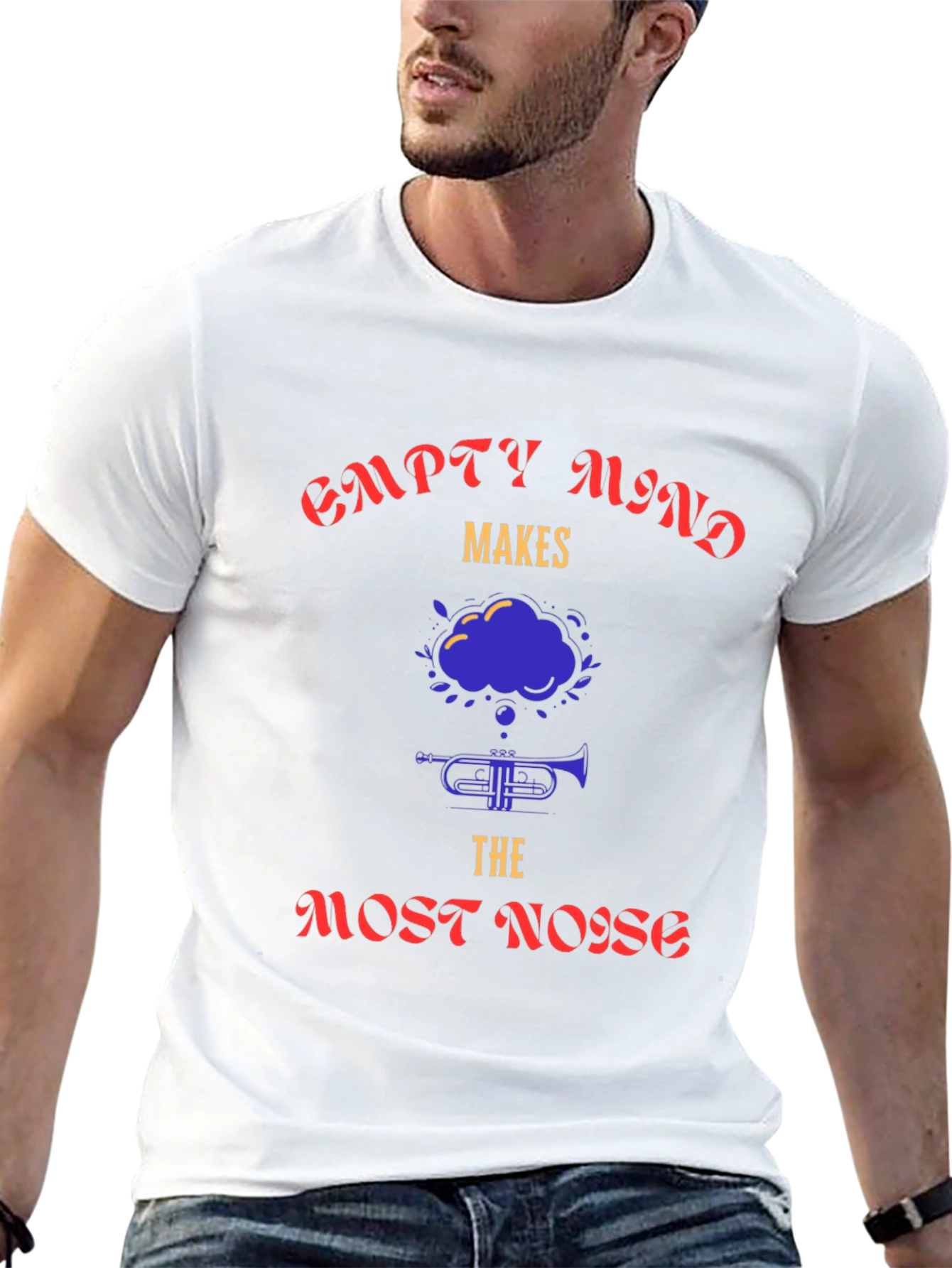 Empty Mind Makes The Most Noise Black Graphic Tee