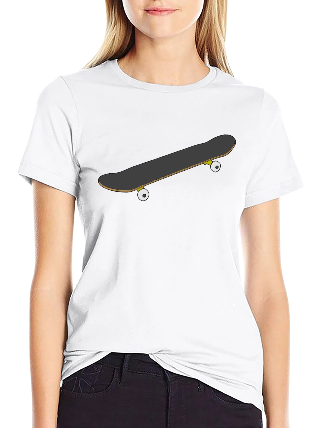 Skateboard Graphic Black T-Shirt - Casual Style