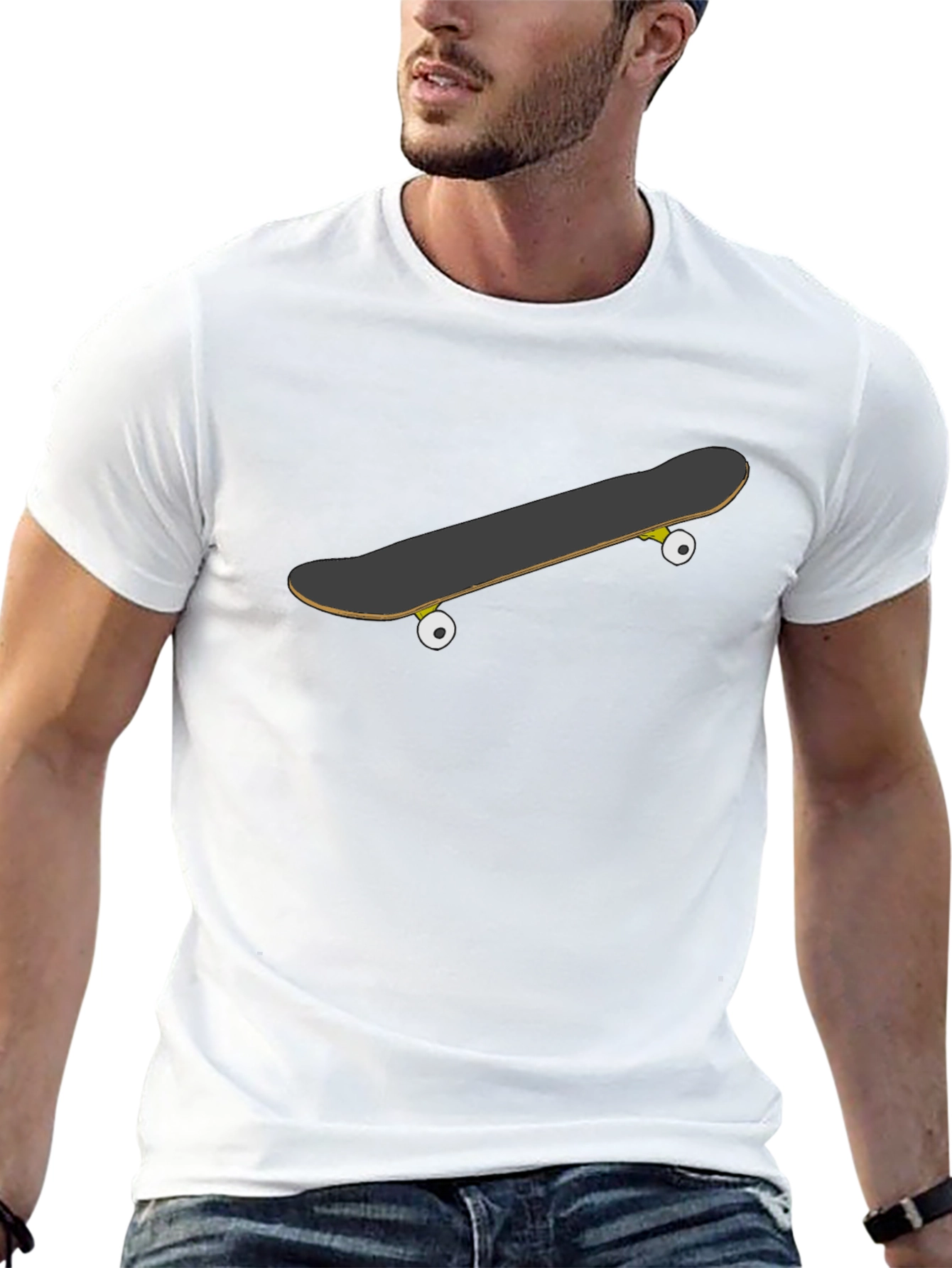 Skateboard Graphic Black T-Shirt - Casual Style