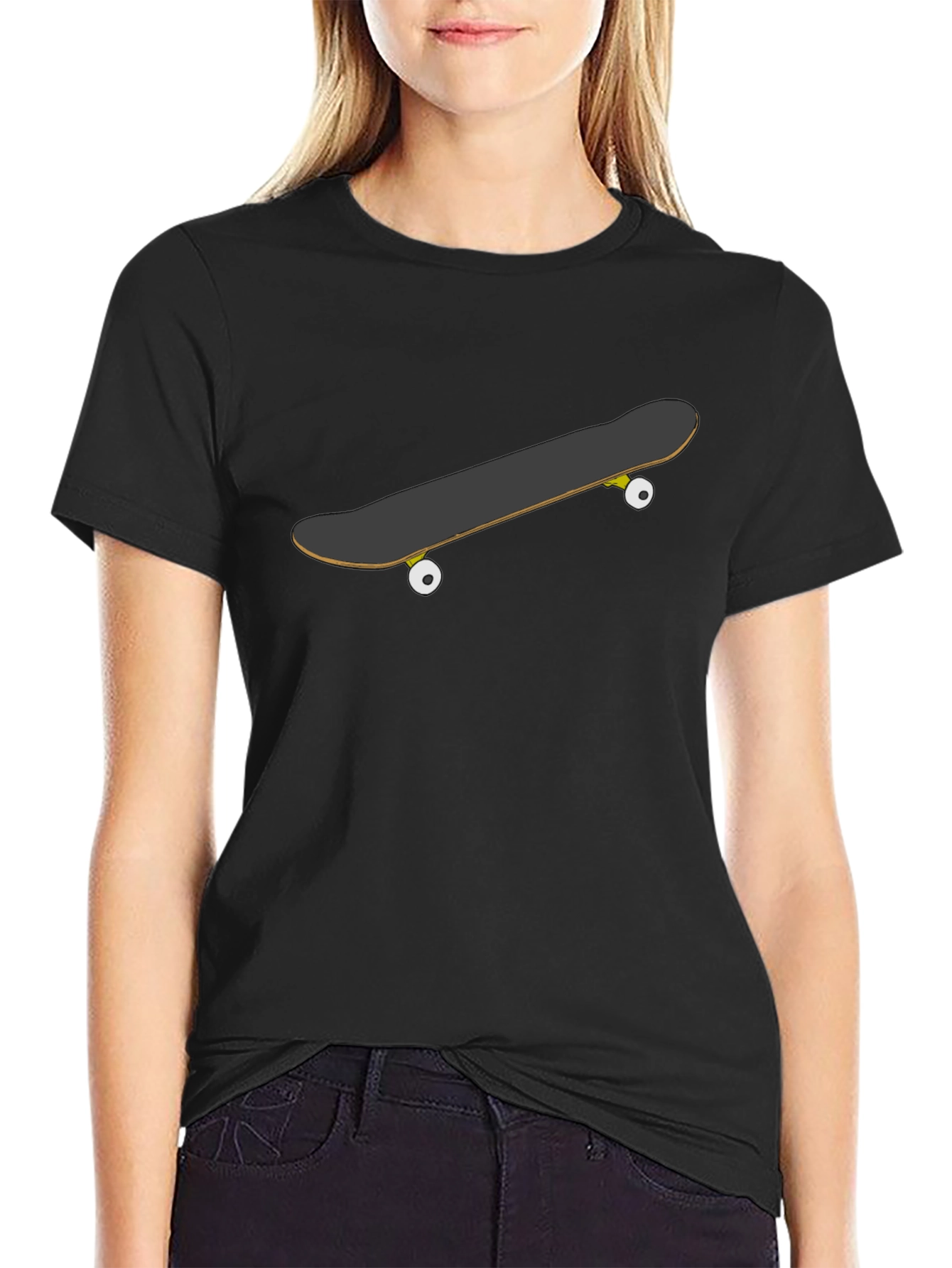 Skateboard Graphic Black T-Shirt - Casual Style