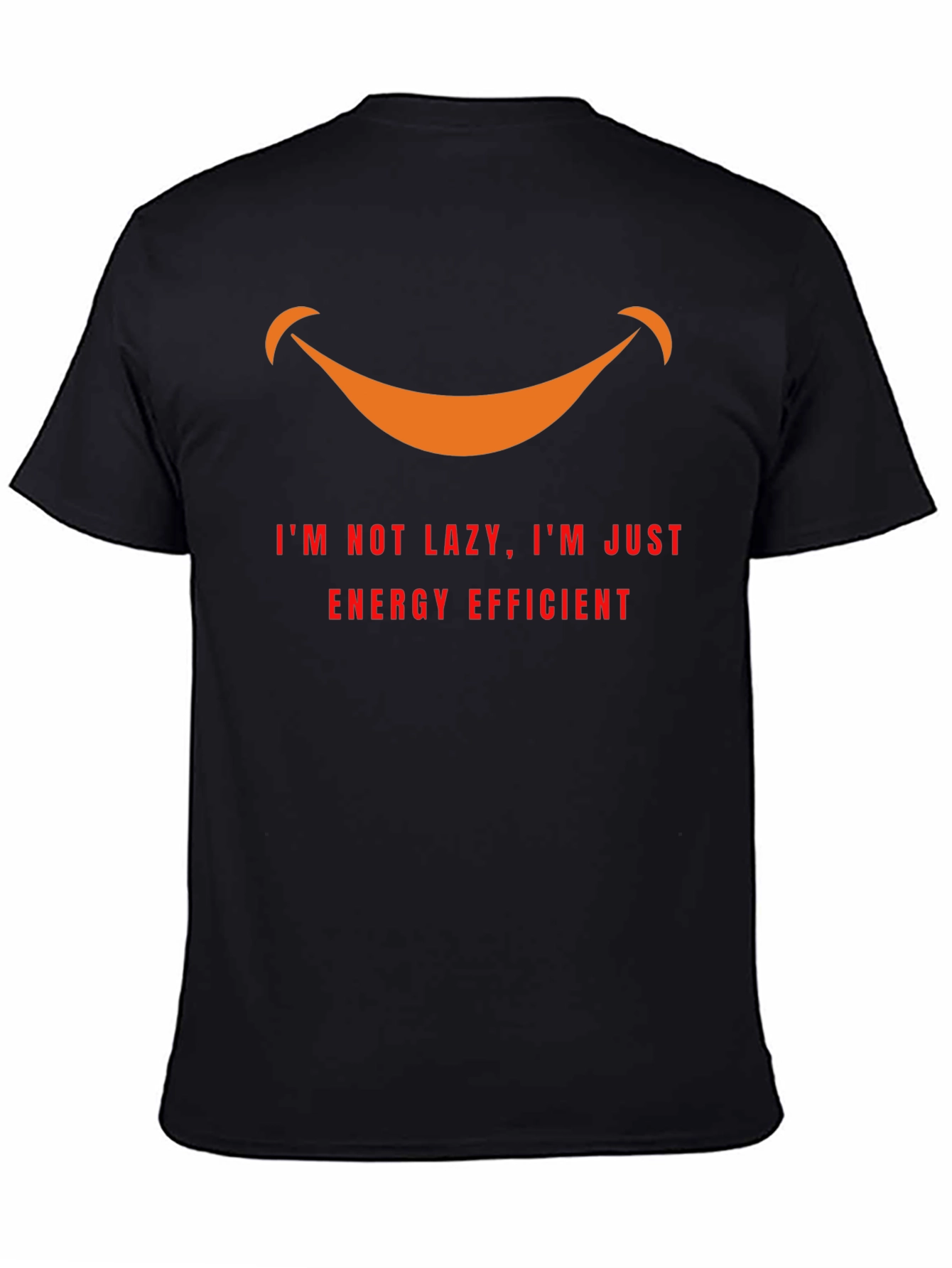Lazy? Energy Efficient Graphic Tee - Black Cotton