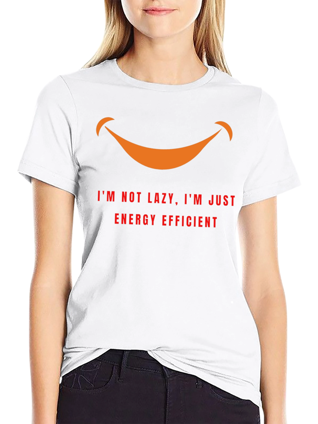 Lazy? Energy Efficient Graphic Tee - Black Cotton