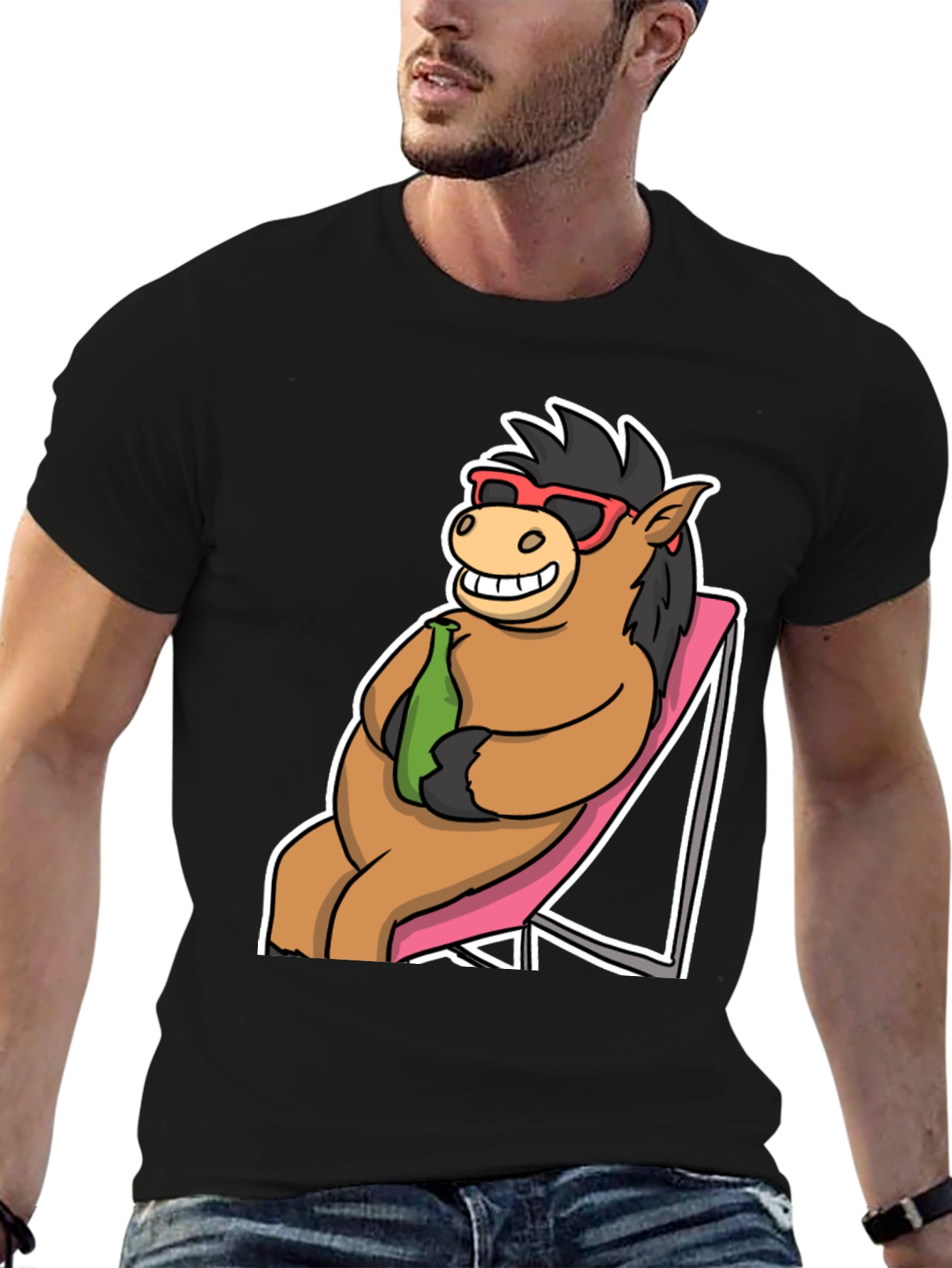 Cool Horse T-Shirt: Beach Vibes