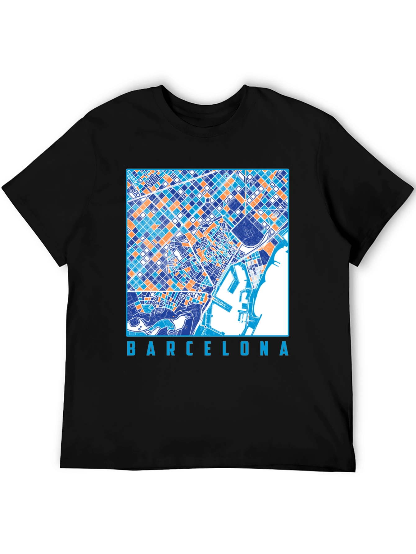 Barcelona City Map Graphic T-Shirt