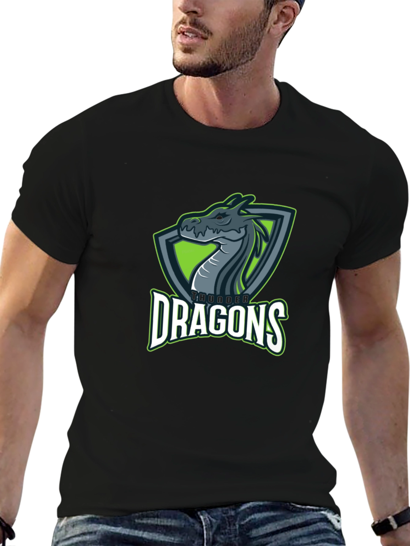 Mens Black Dragon Graphic T-Shirt