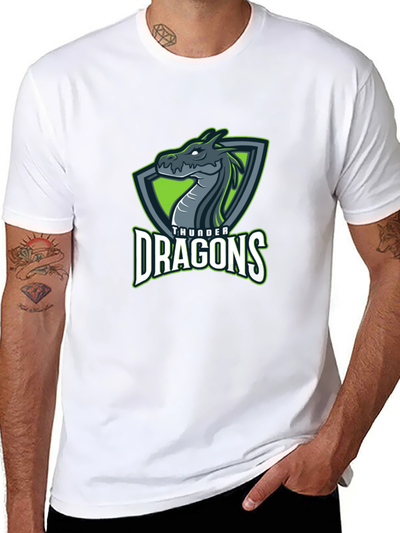 Mens Black Dragon Graphic T-Shirt