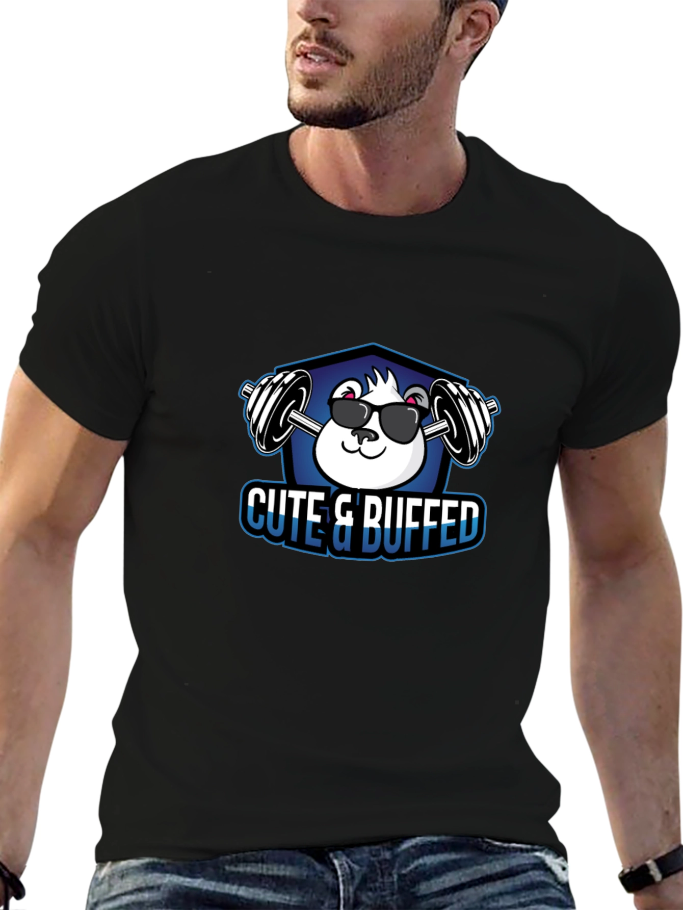 Cute & Buffed Black T-Shirt