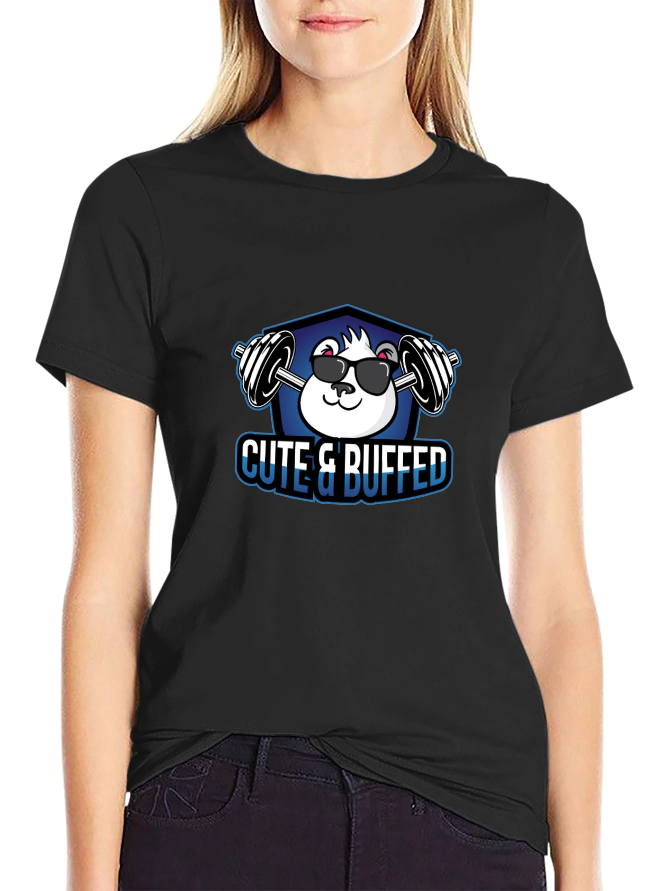 Cute & Buffed Black T-Shirt