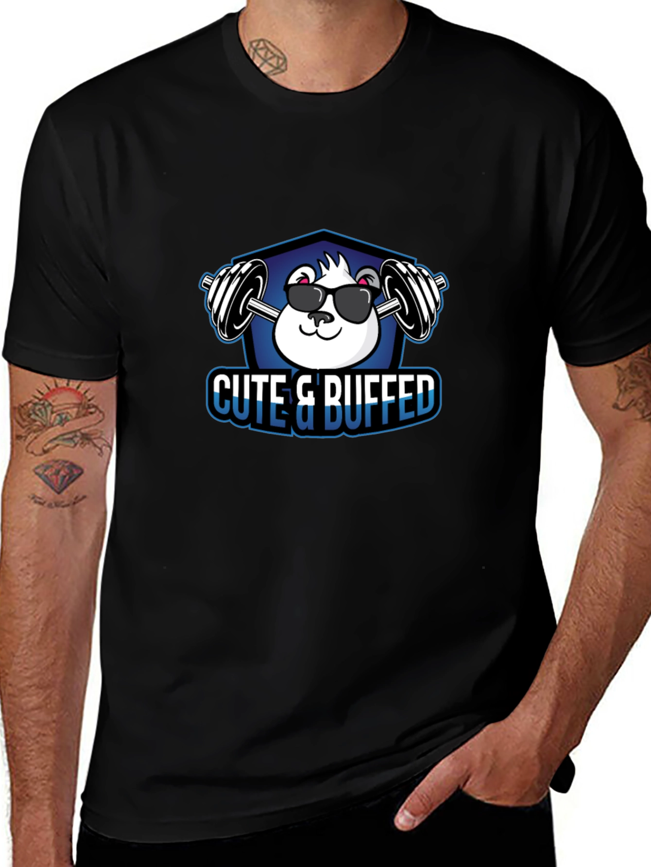 Cute & Buffed Black T-Shirt