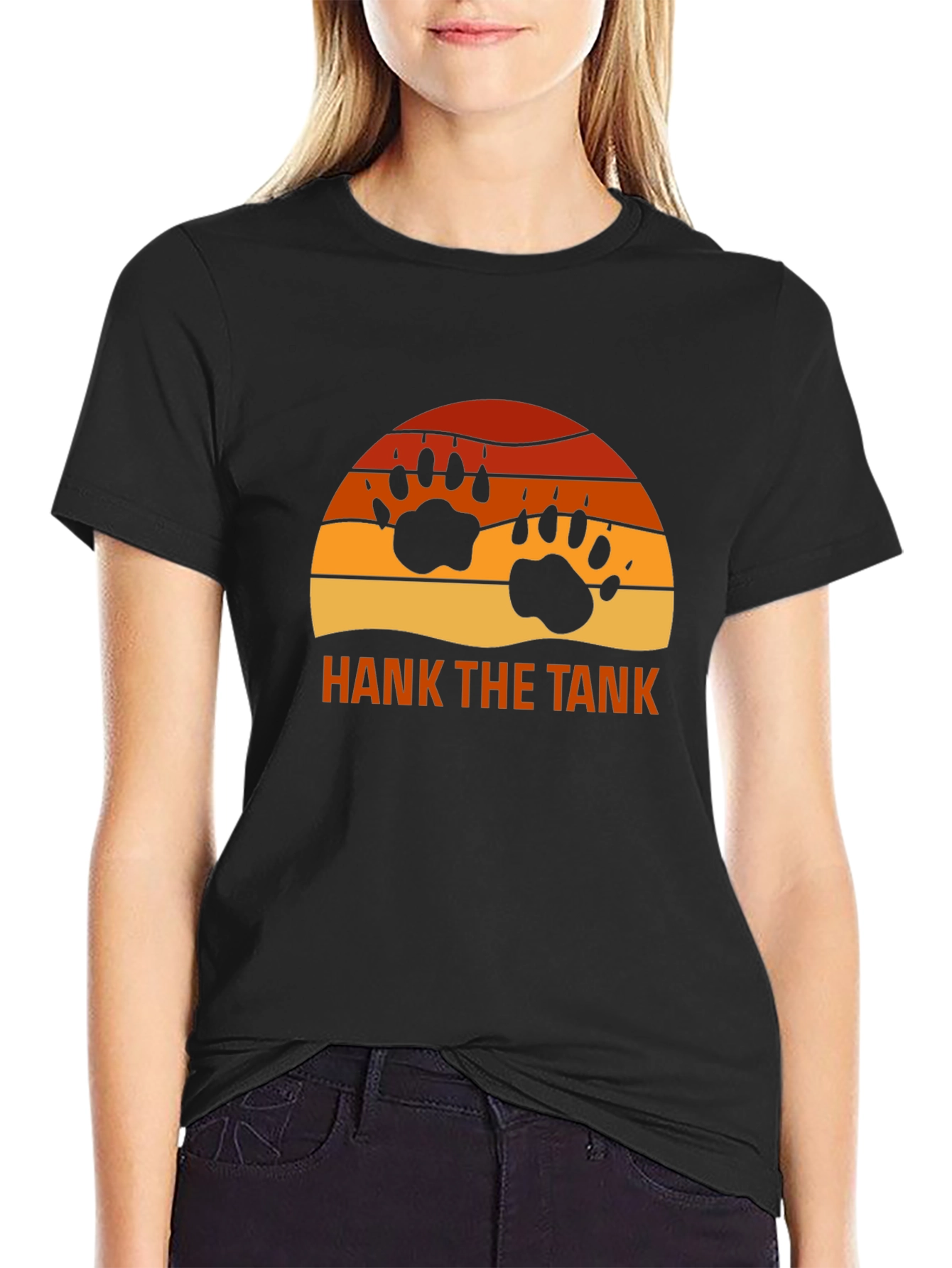 Hank The Tank Bear Paw Sunset Graphic Tee