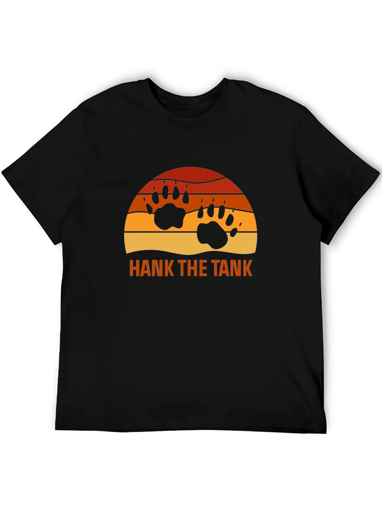 Hank The Tank Bear Paw Sunset Graphic Tee