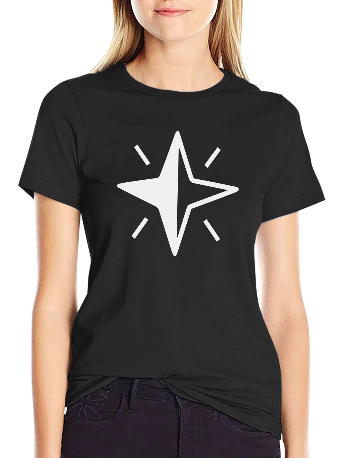 Star Graphic Black Cotton T-Shirt