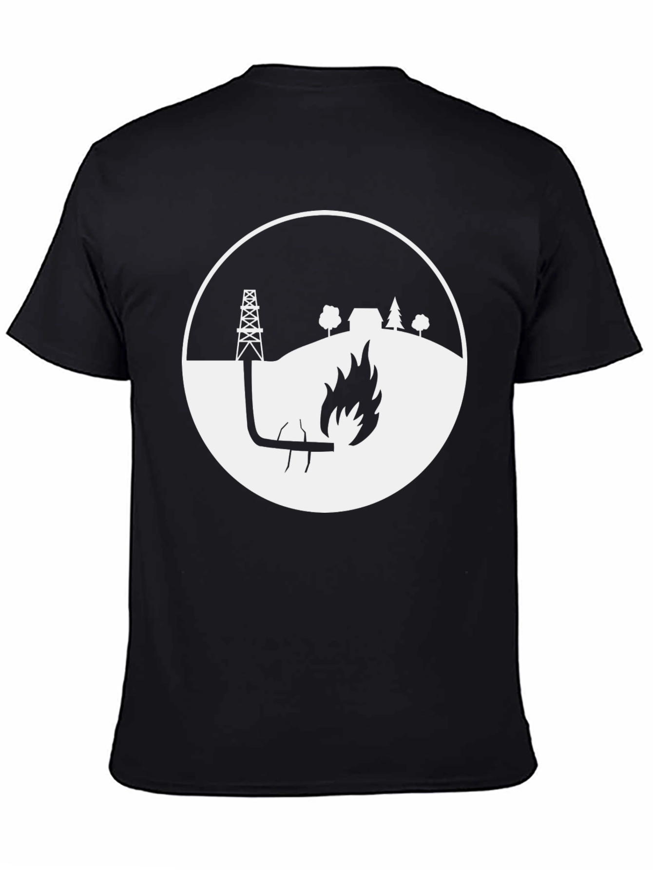Oil Rig Flare Up Graphic Tee - Black