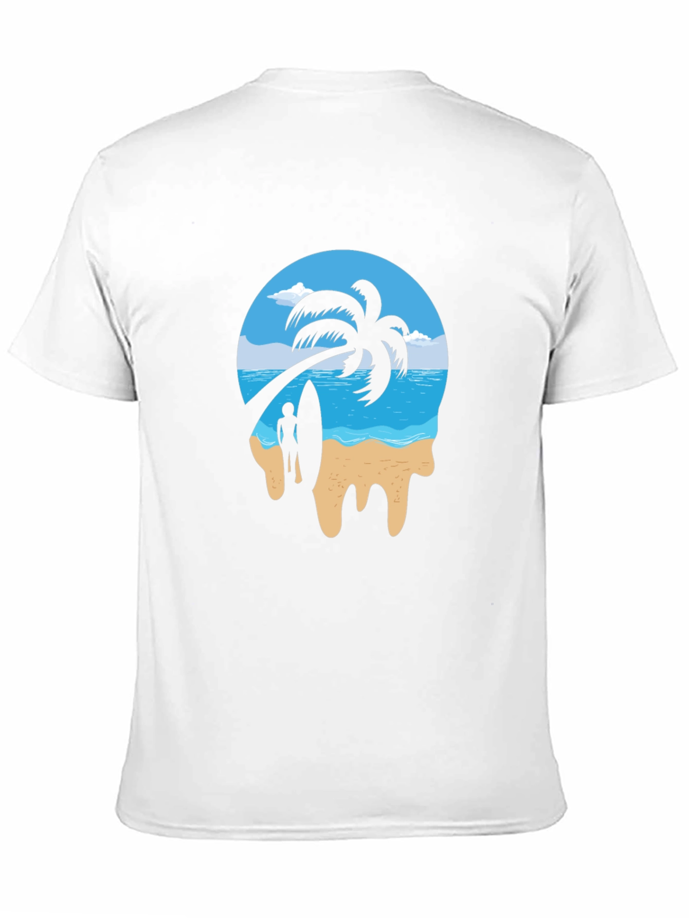 Tropical Beach Graphic Tee - Black