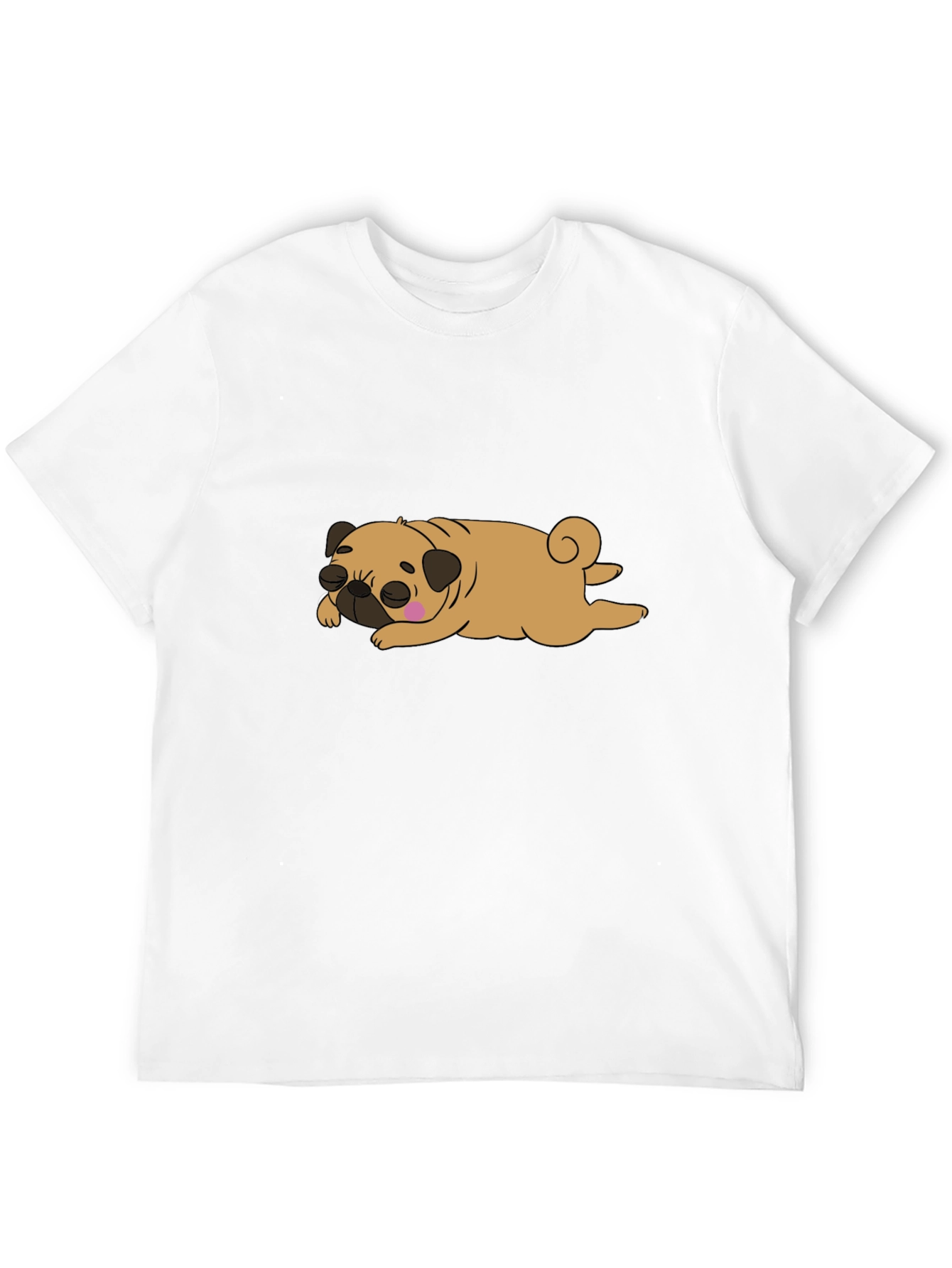 Cute Sleeping Pug Graphic Tee - Unisex Black T-Shirt