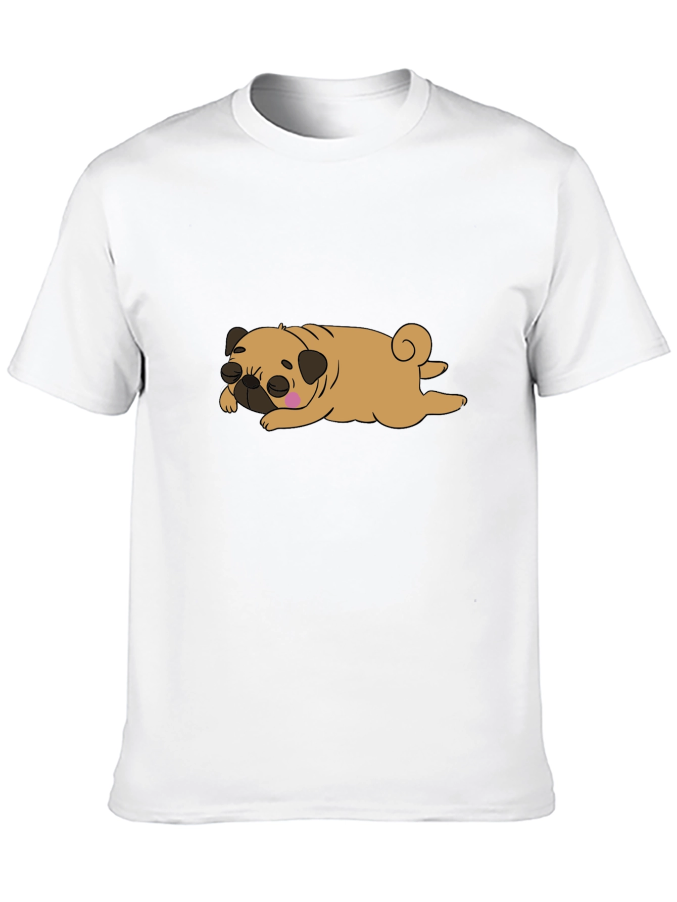 Cute Sleeping Pug Graphic Tee - Unisex Black T-Shirt