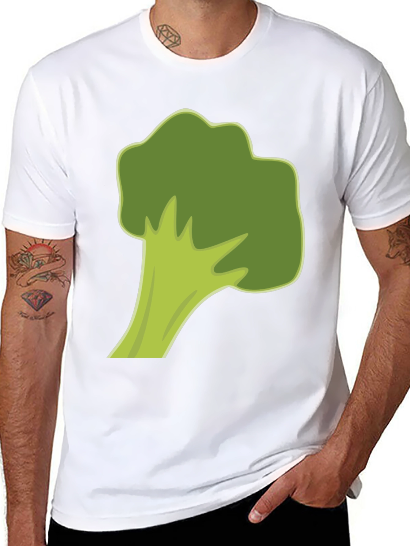 Broccoli Graphic Tee - Black Cotton T-Shirt