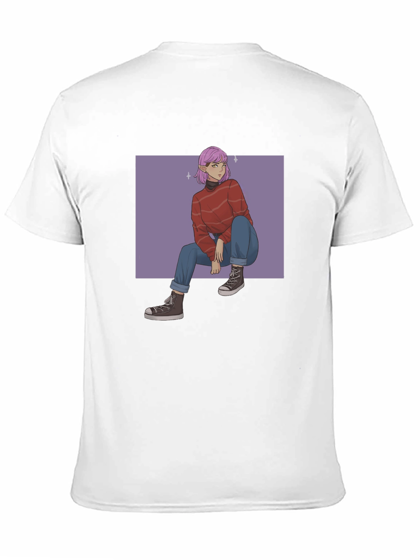 Anime Graphic Print Black T-Shirt
