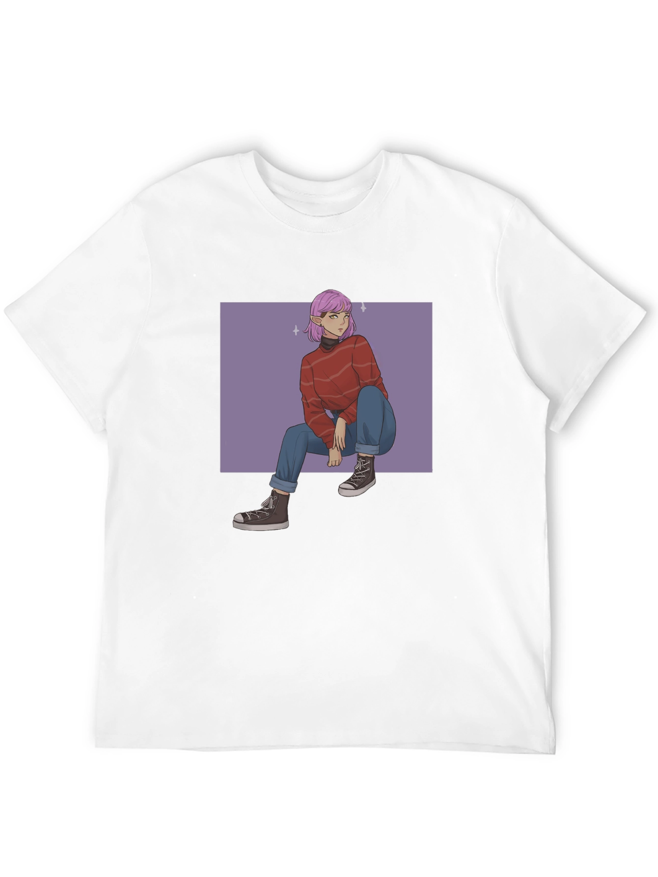 Anime Graphic Print Black T-Shirt