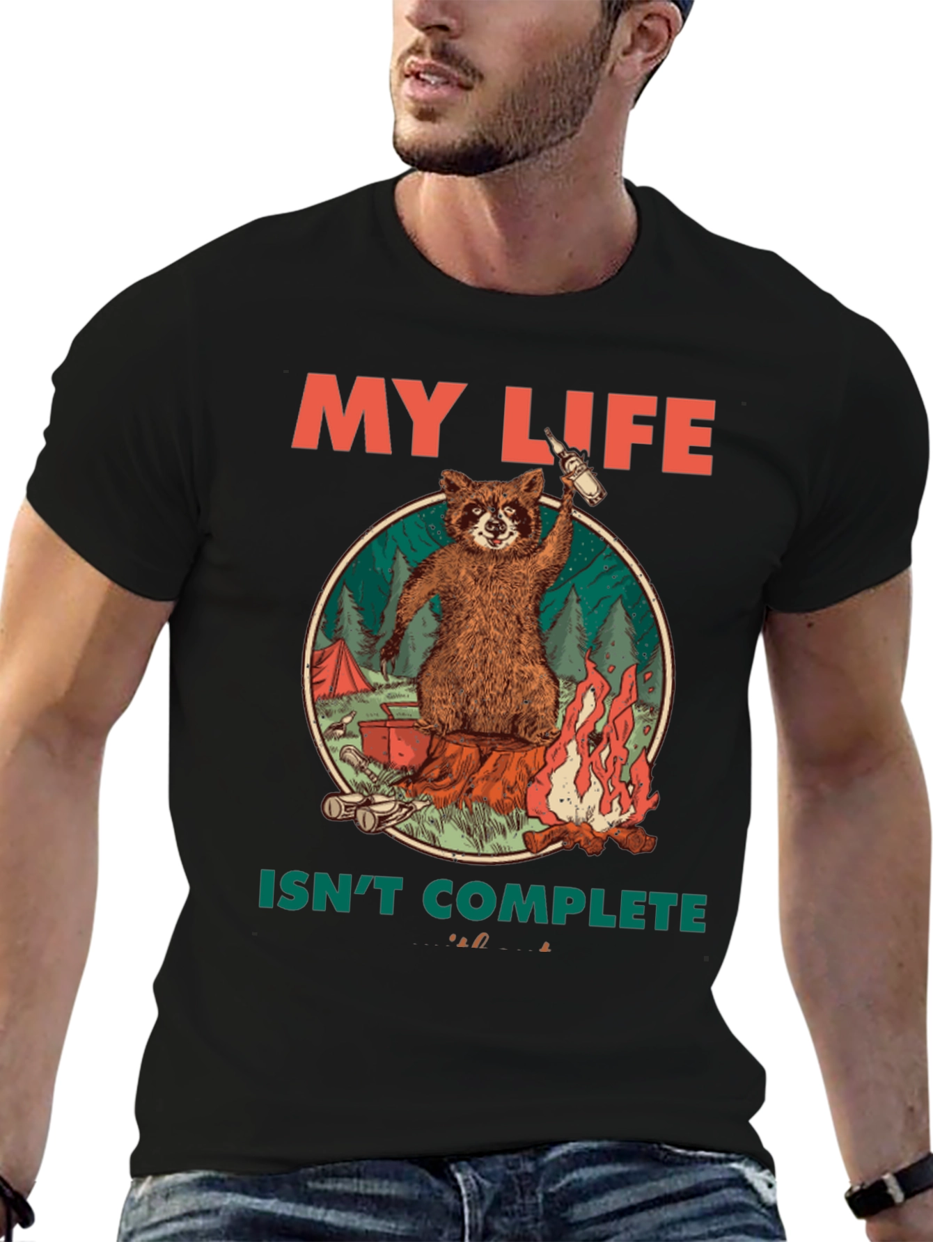 My Life Isnt Complete Raccoon Camping T-Shirt