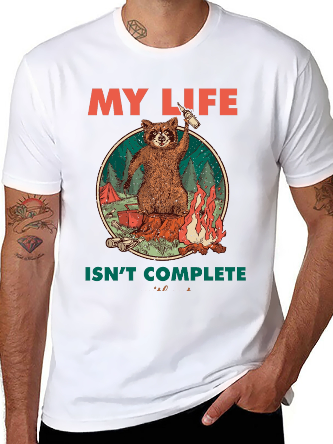 My Life Isnt Complete Raccoon Camping T-Shirt