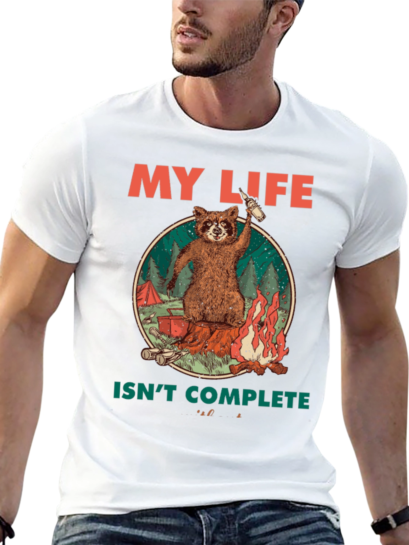My Life Isnt Complete Raccoon Camping T-Shirt