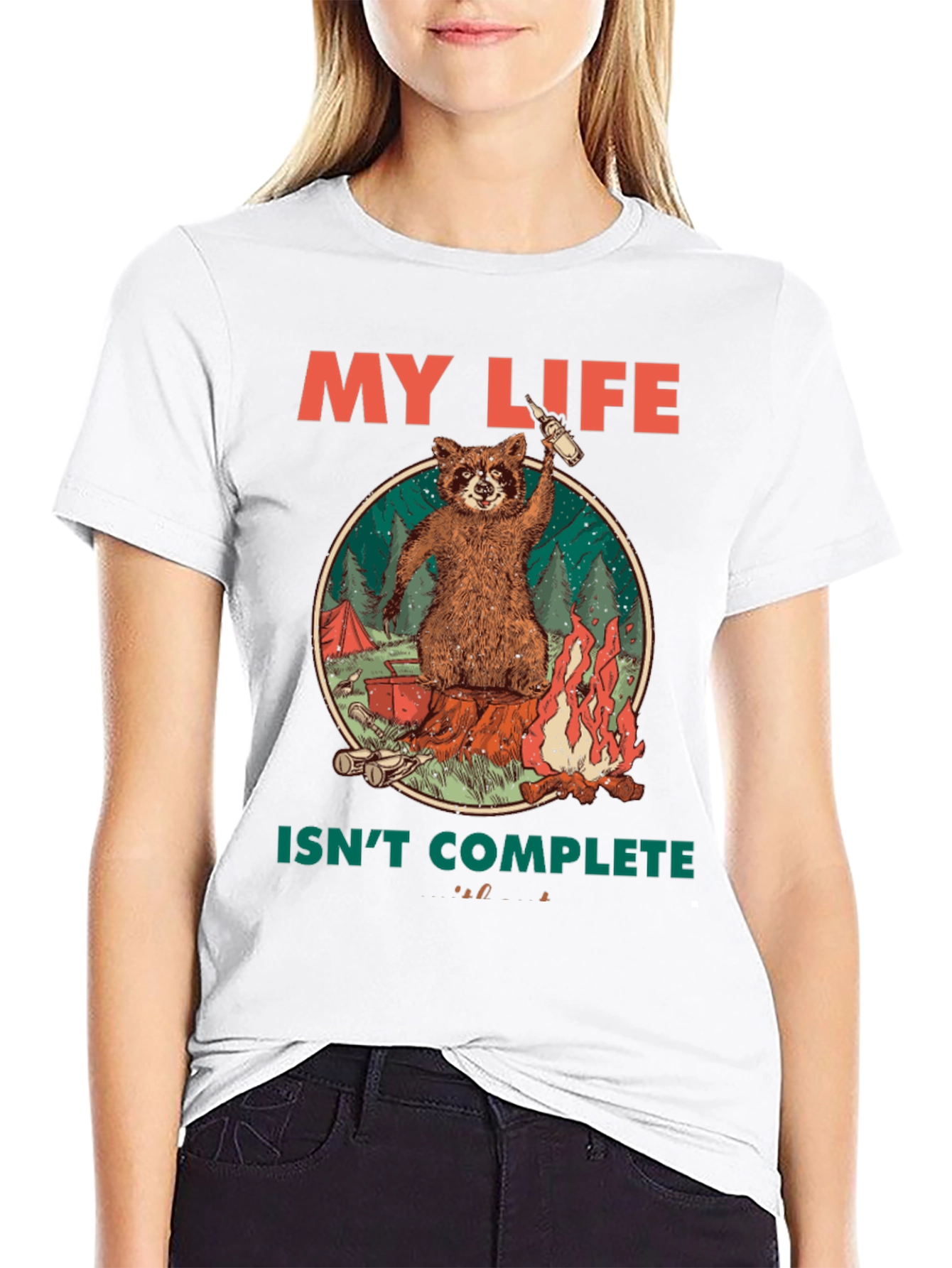 My Life Isnt Complete Raccoon Camping T-Shirt