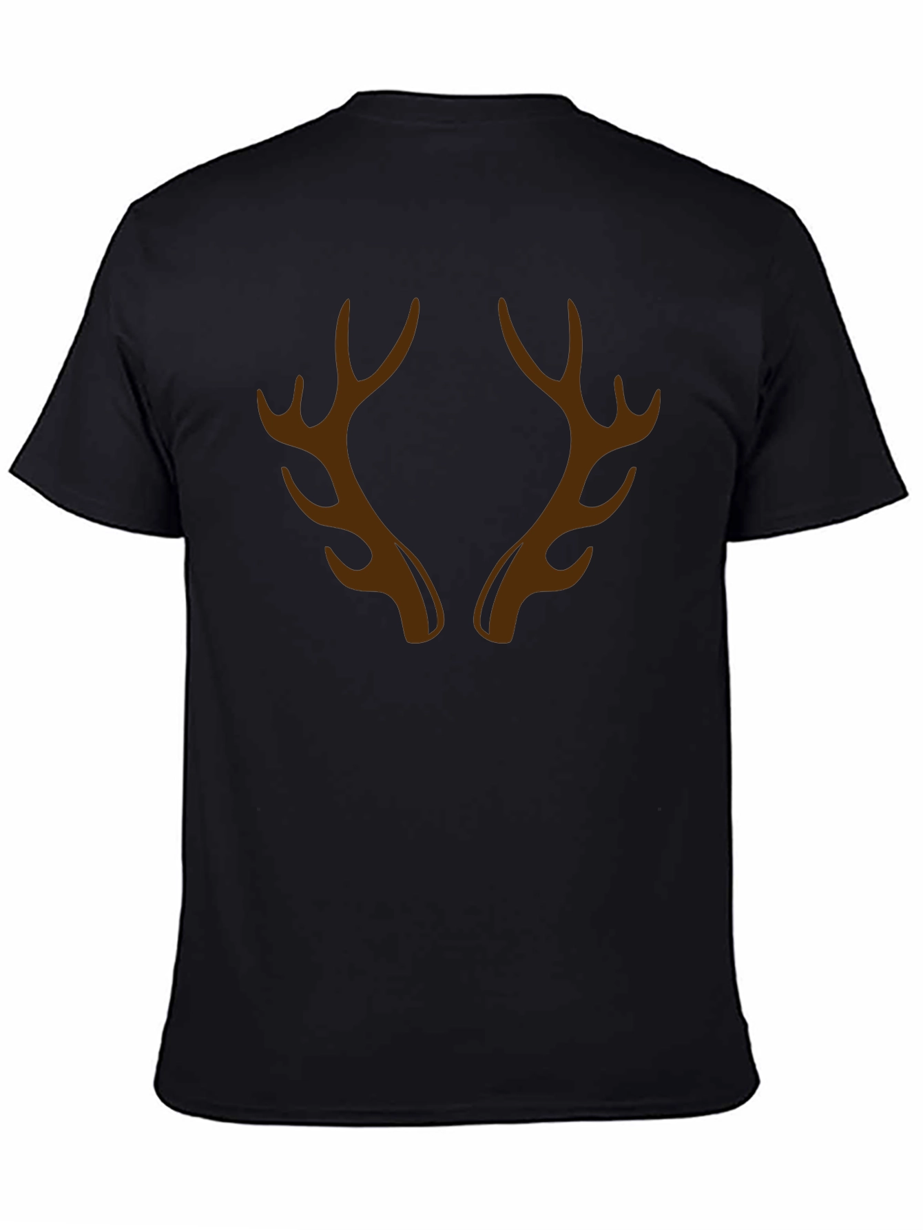 Antler Graphic Tee - Black Casual Crew Neck T-Shirt