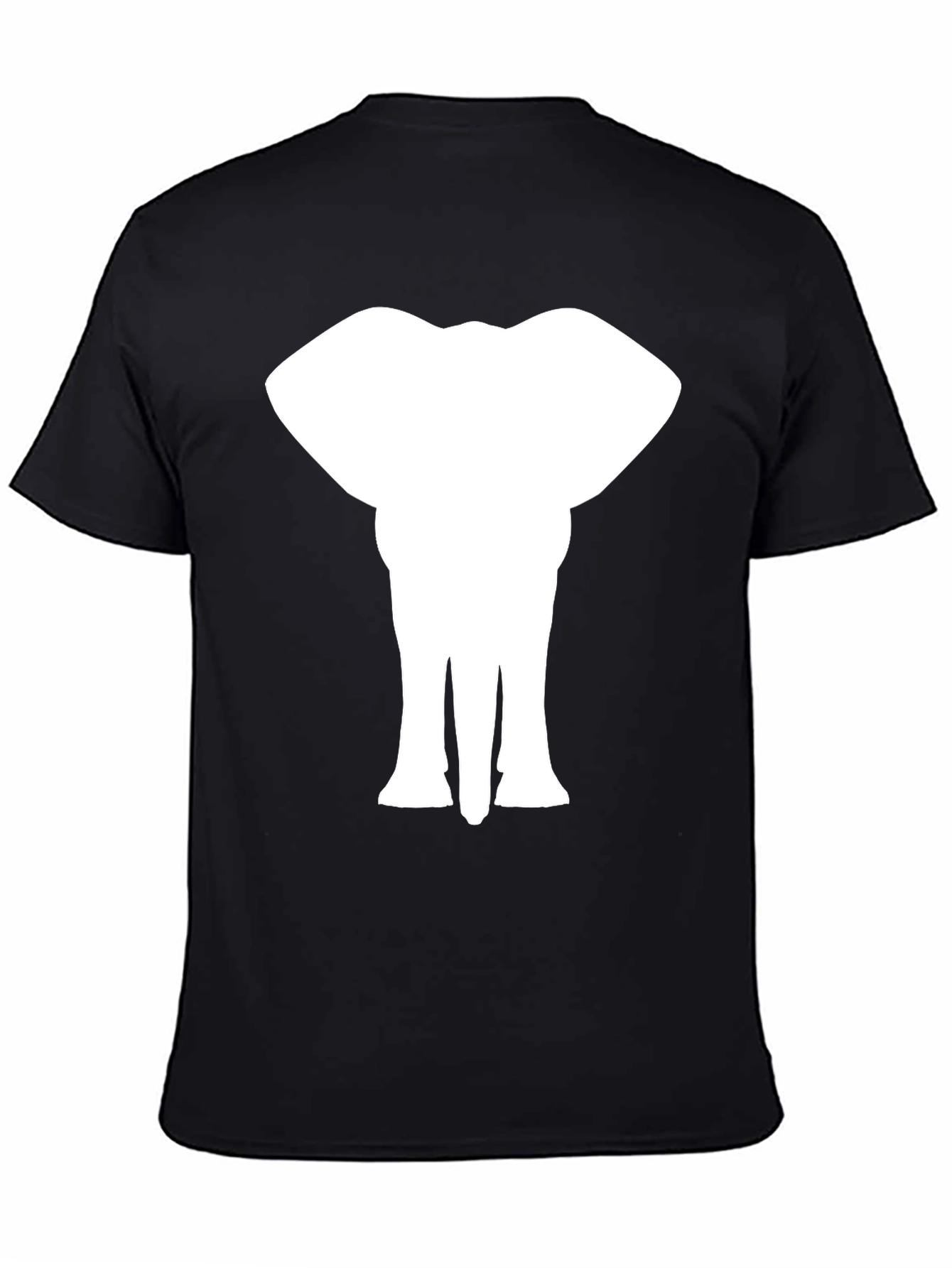 Elephant Silhouette Tee - Black Cotton T-Shirt