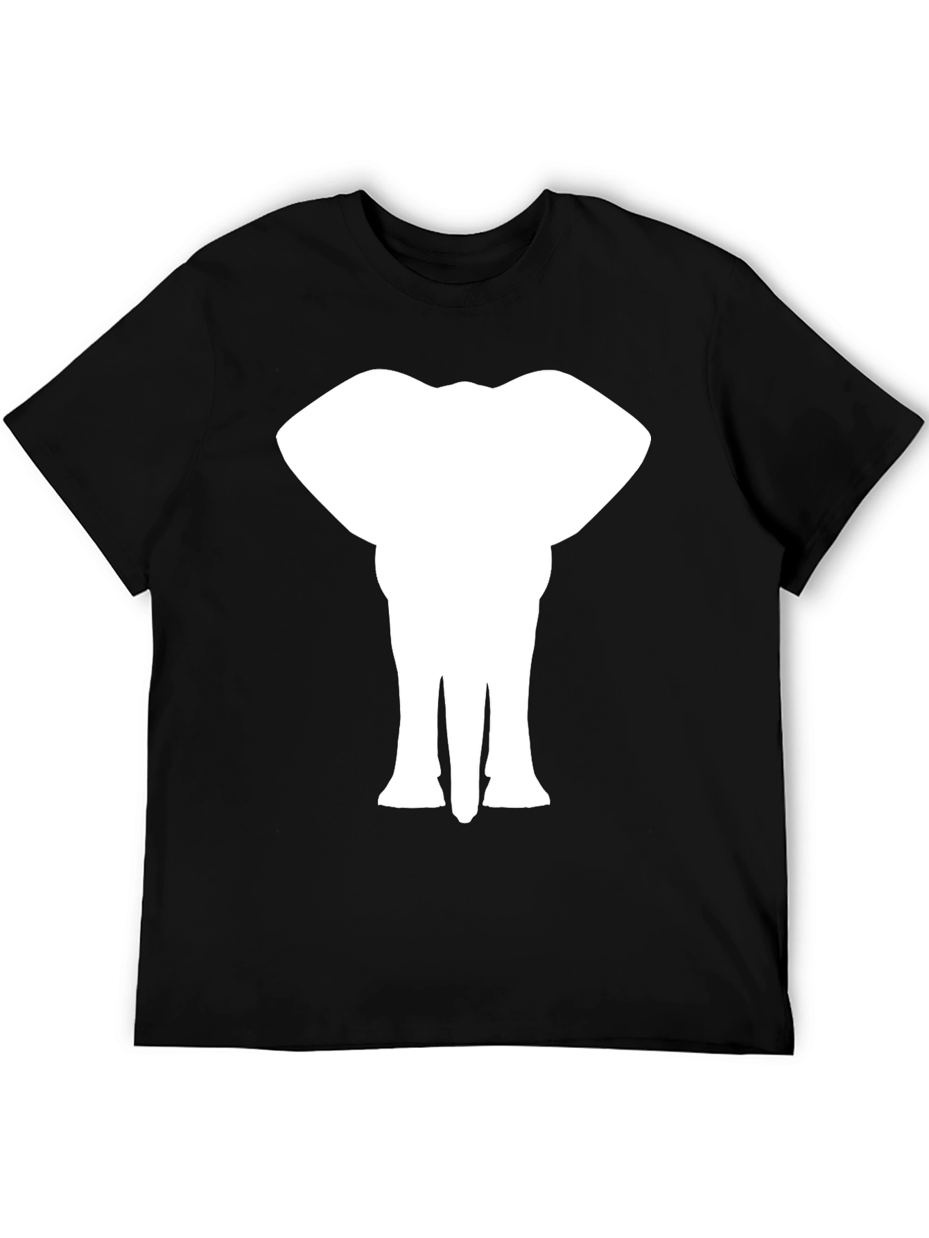 Elephant Silhouette Tee - Black Cotton T-Shirt
