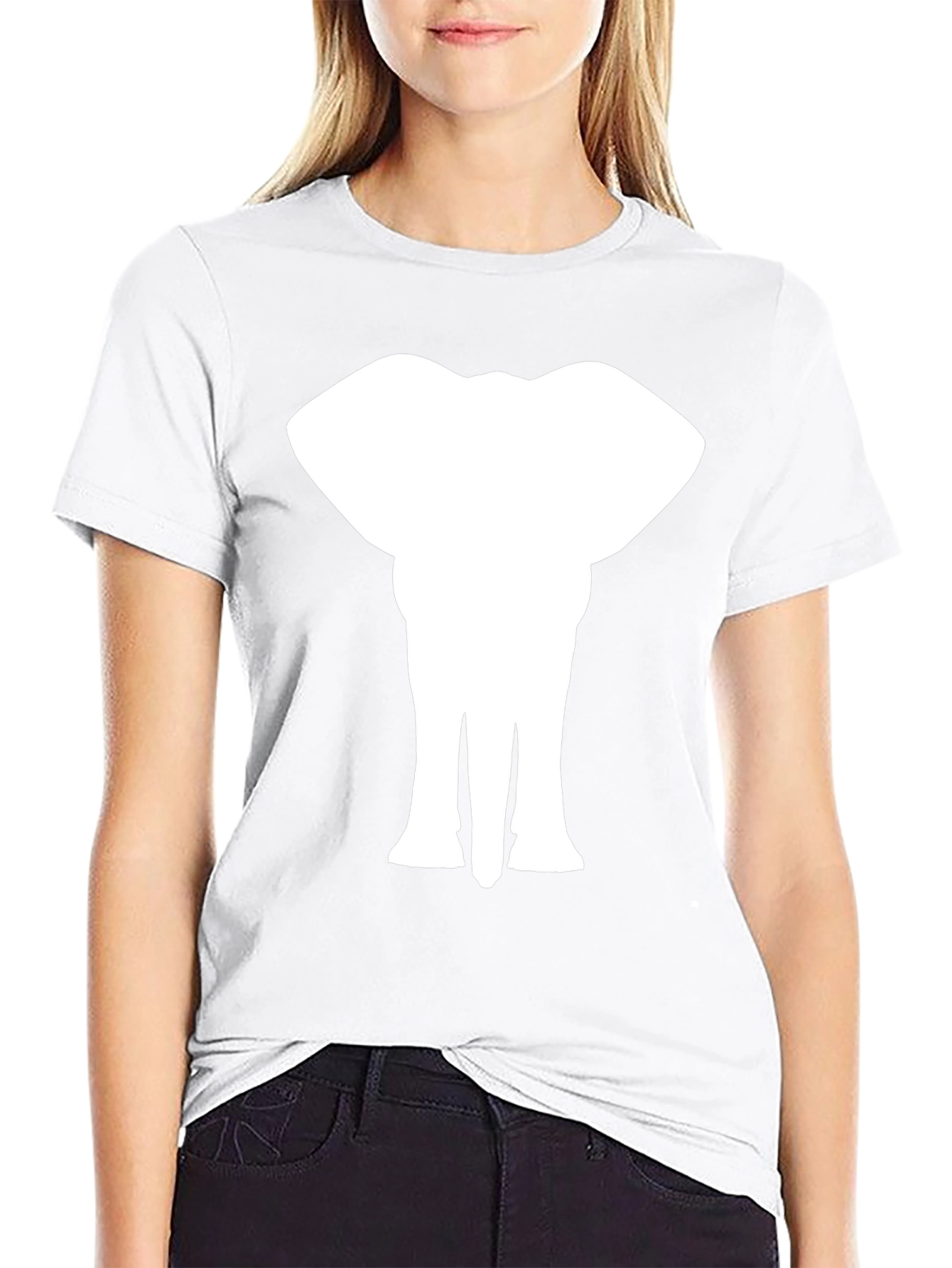 Elephant Silhouette Tee - Black Cotton T-Shirt