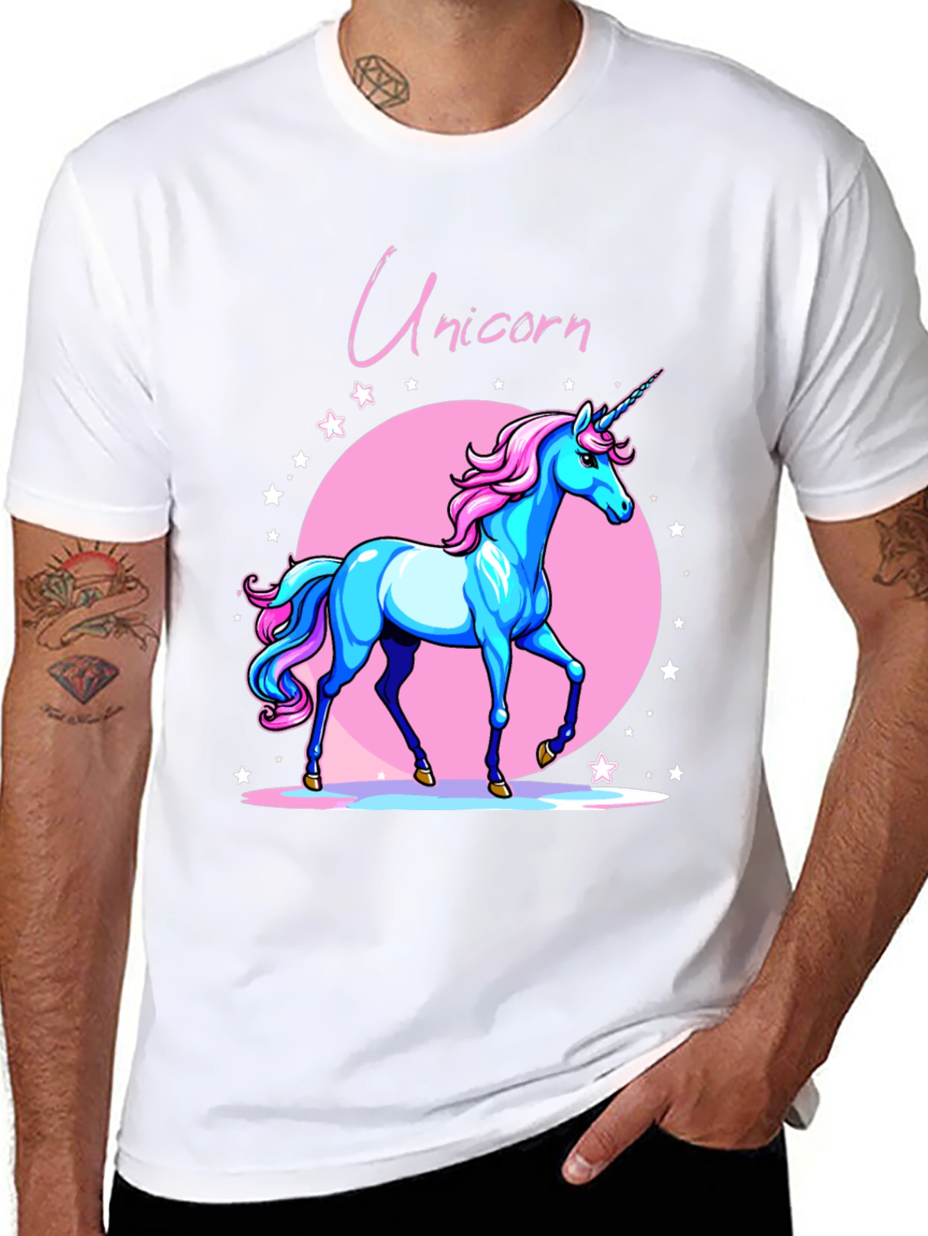 Unicorn Graphic Black T-Shirt